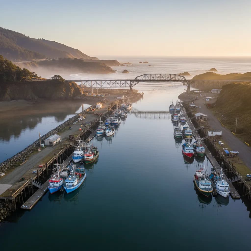 Mendocino Coast Noyo Harbor: Fort Bragg's Working Fishing Village - Educational Documentary Photography