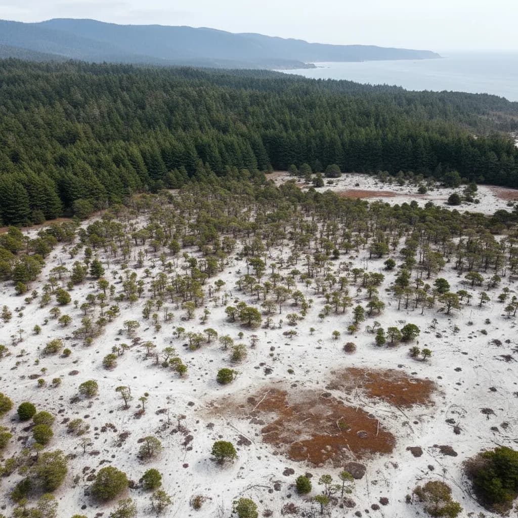 Mendocino Coast The Pygmy Forest: Where Ancient Trees Grow Only Waist-High - Educational Documentary Photography